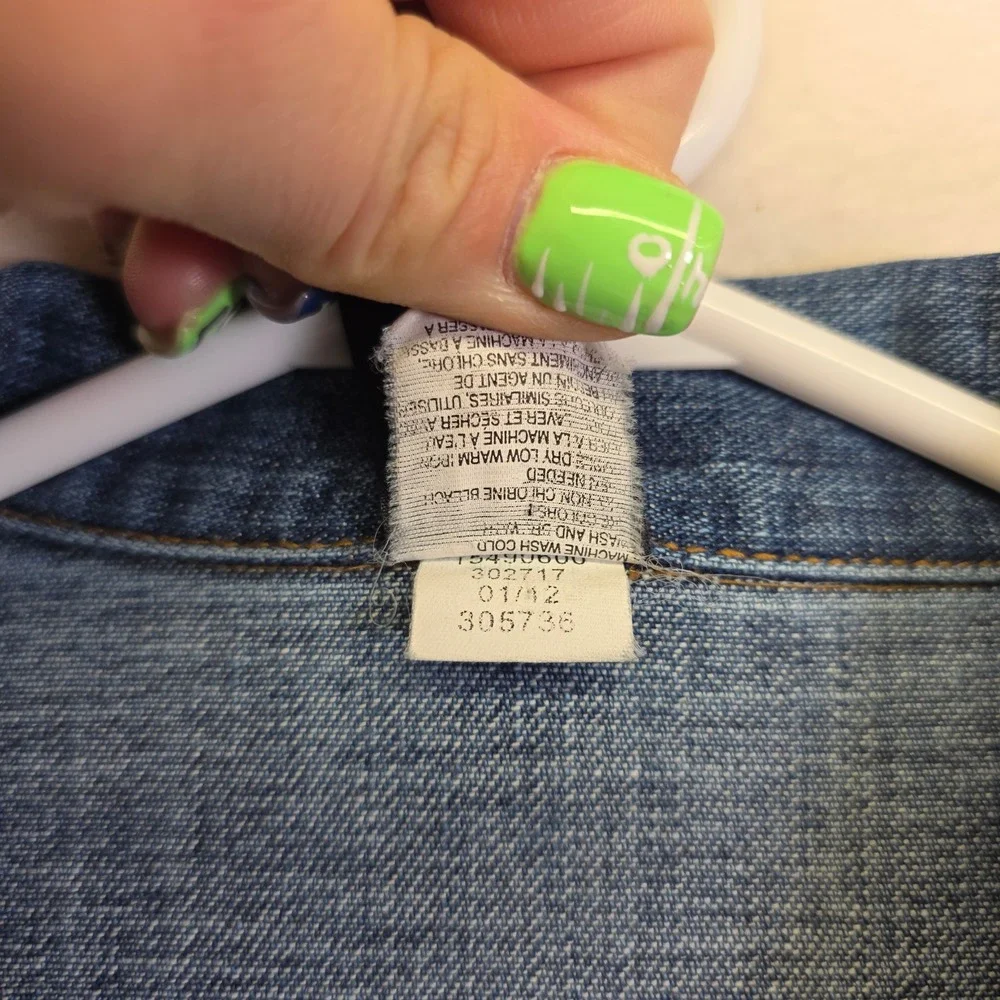 GAP‎ Denim Jacket Girls XL 12 Blue Y2K Preppy Classic School Minimalist Academia
